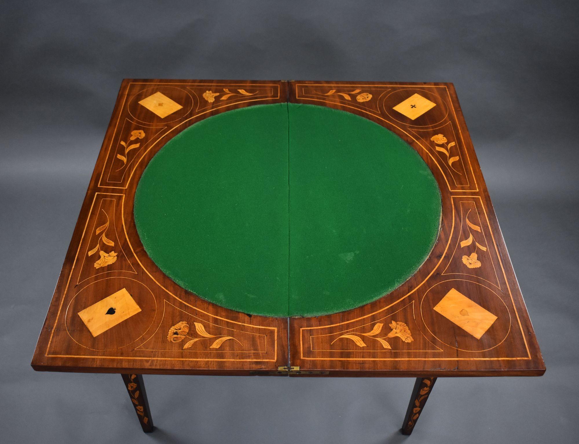 19th Century Dutch Marquetry Card Table For Sale 2