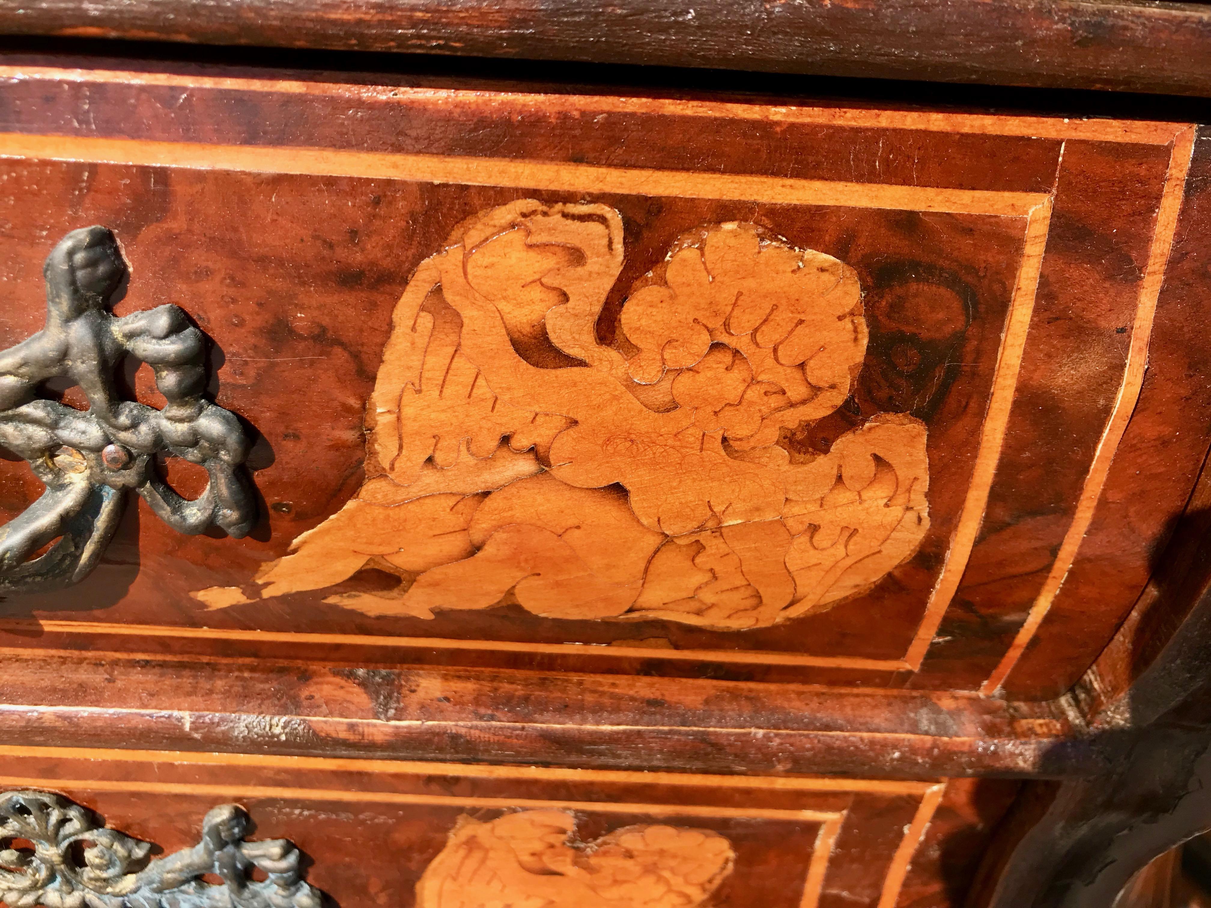 19th Century Dutch Marquetry Desk For Sale 9