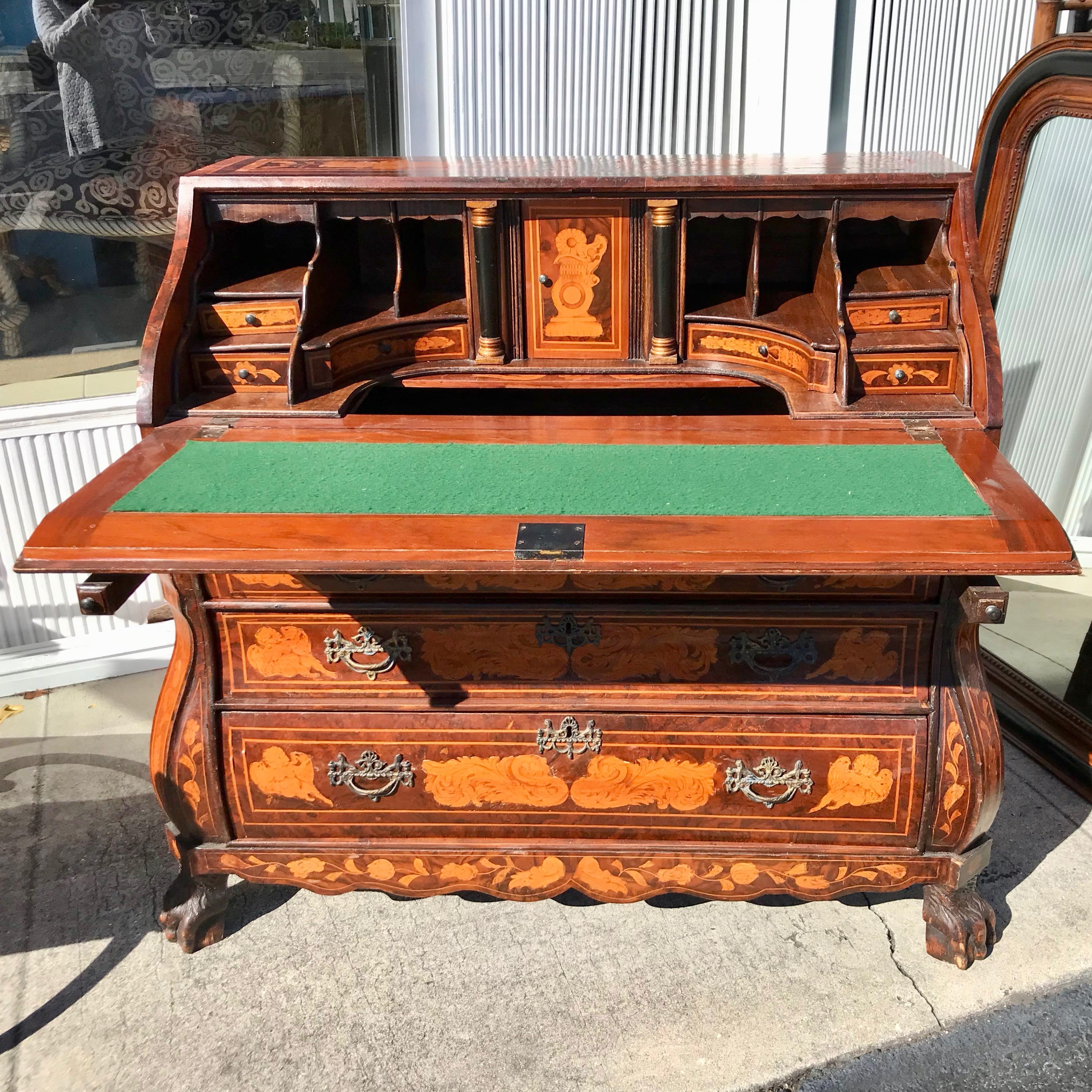19th Century Dutch Marquetry Desk For Sale 2