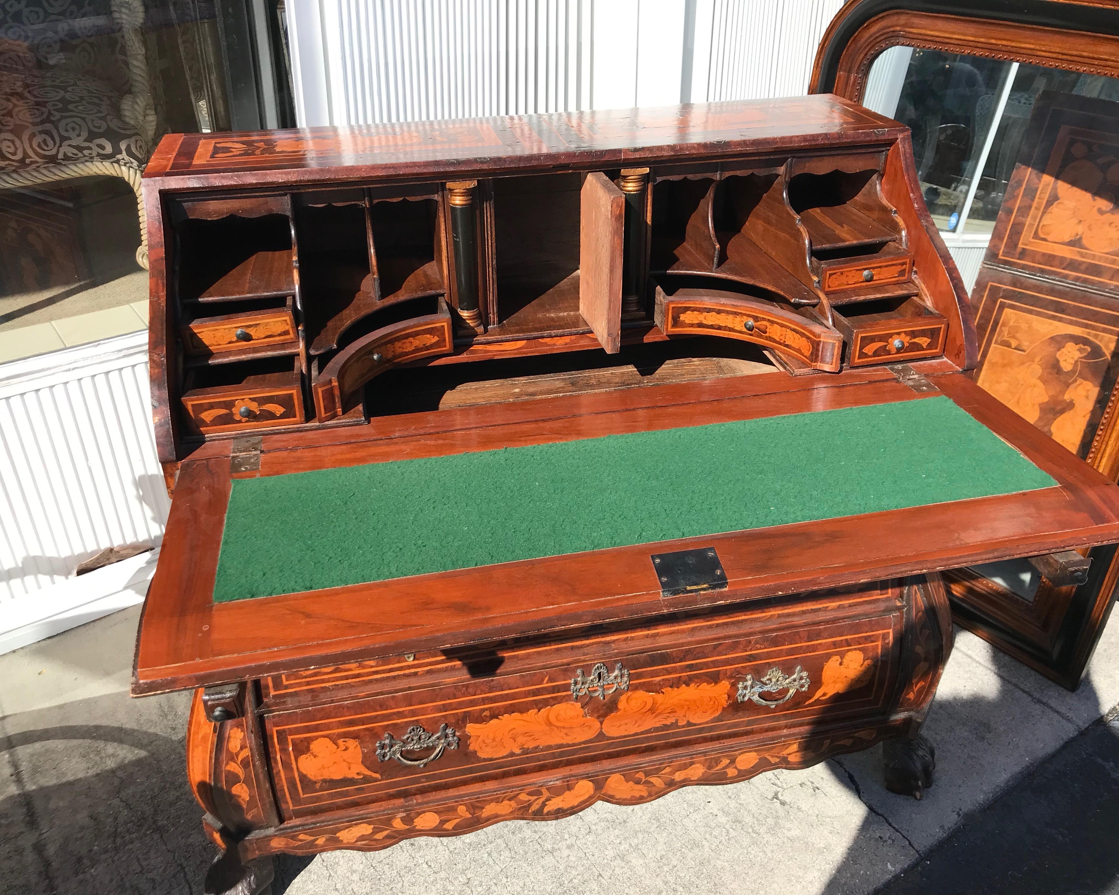 19th Century Dutch Marquetry Desk For Sale 3