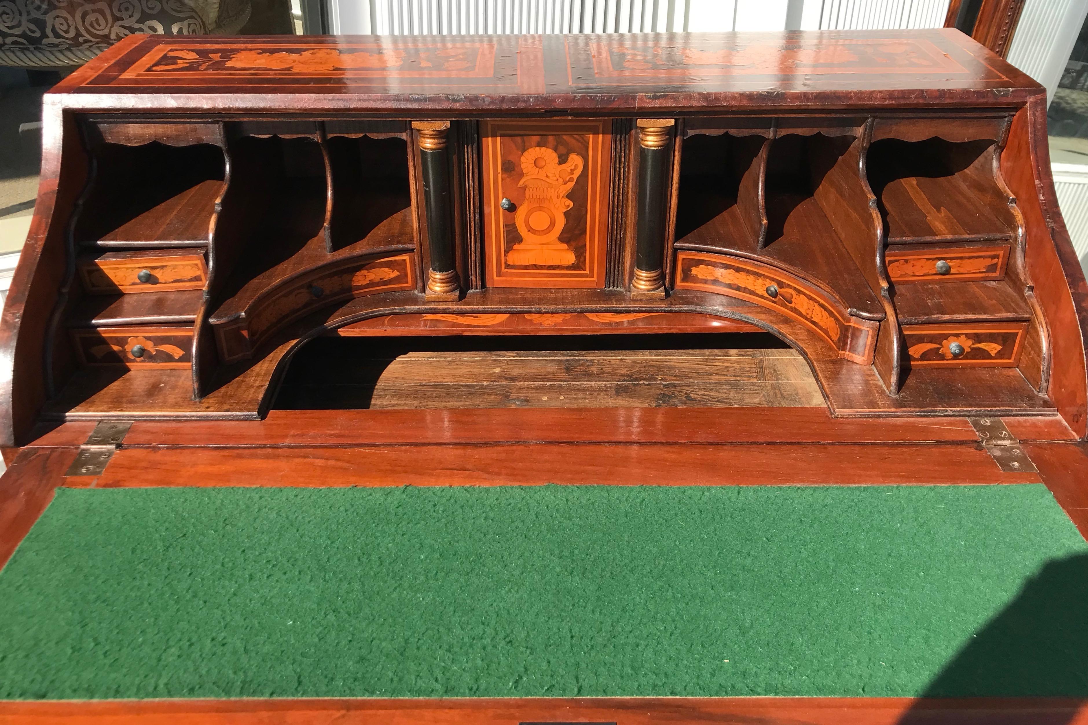 19th Century Dutch Marquetry Desk For Sale 4