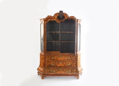 19th Century Dutch Marquetry Display Cabinet