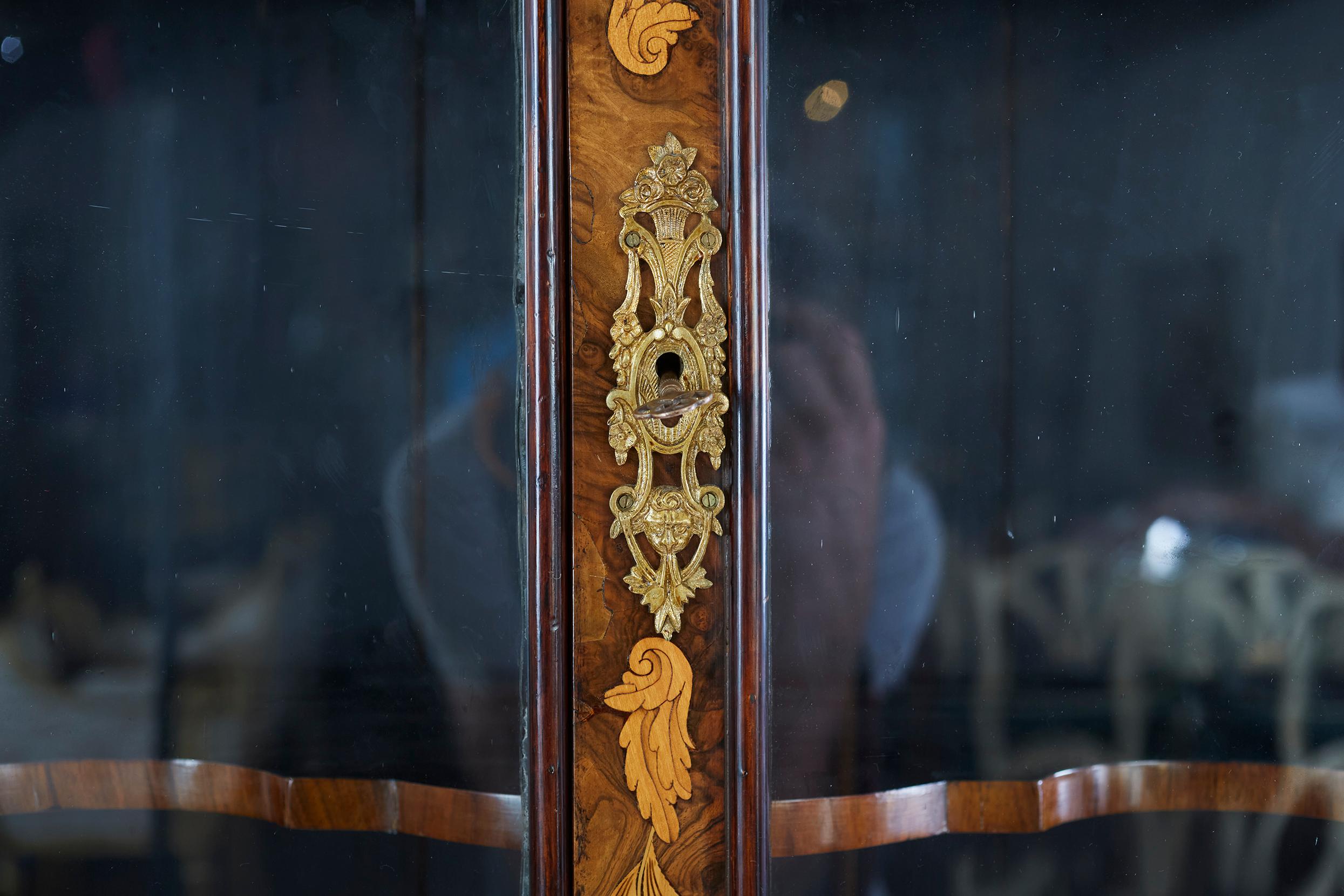 19th Century Dutch Marquetry Display Cabinet  For Sale 2
