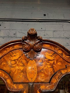 19th Century Dutch Marquetry Inlaid Walnut Cabinet