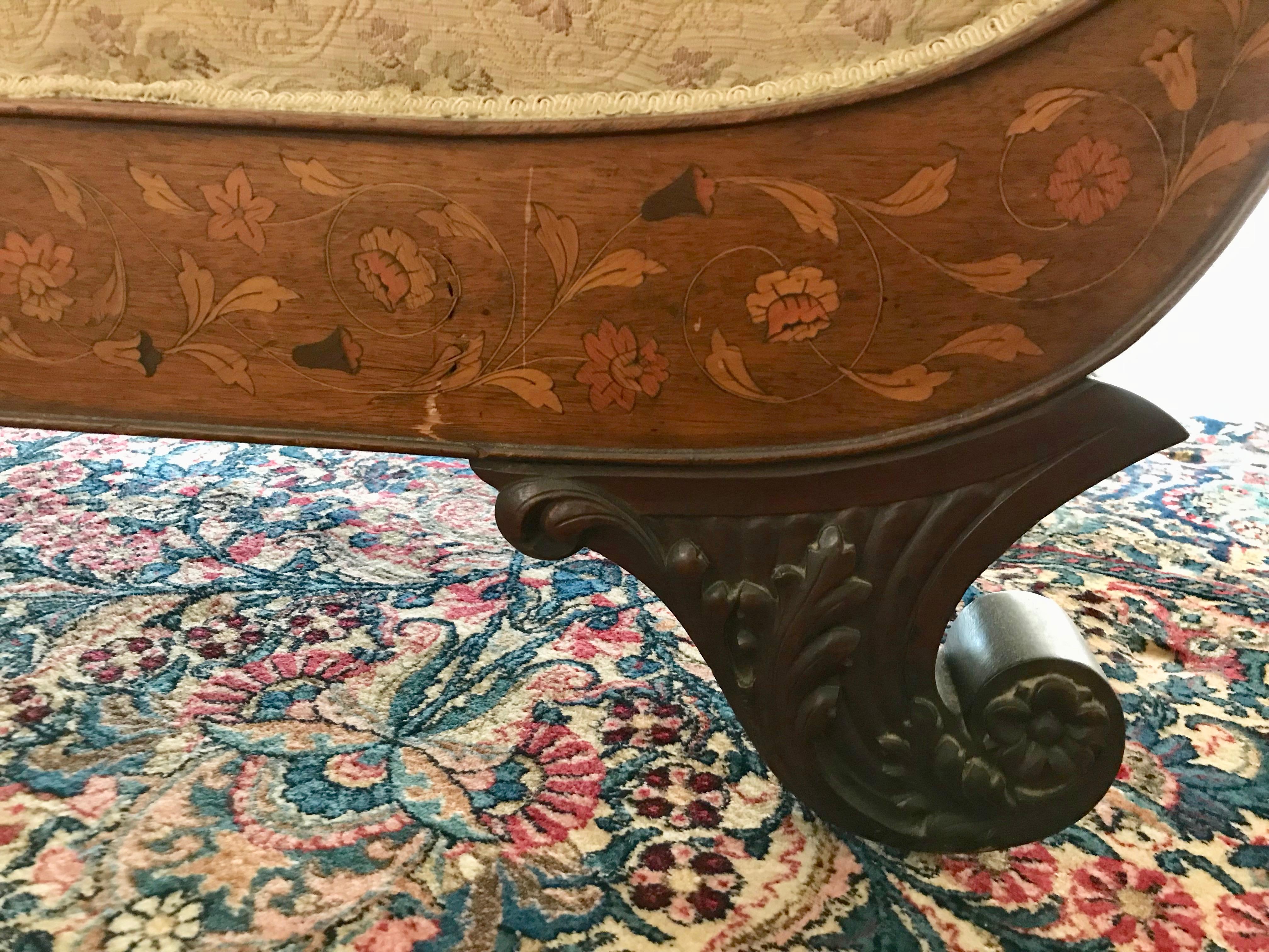 19TH Century Dutch Marquetry Recamier For Sale 7