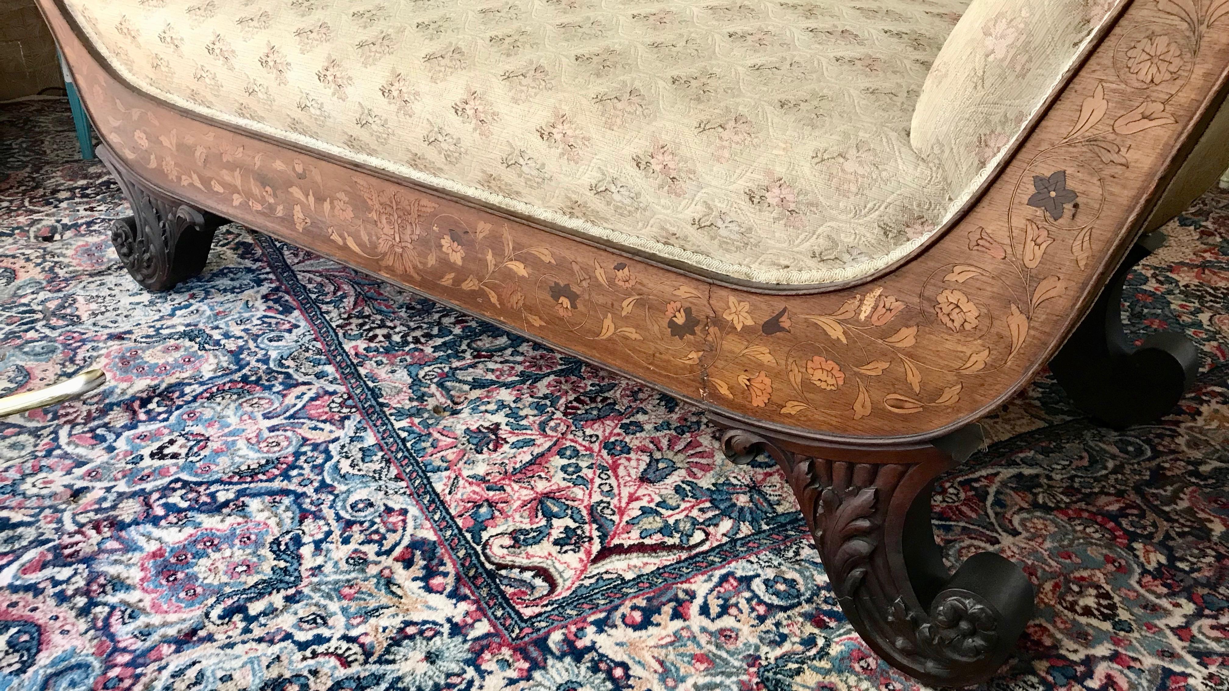 19TH Century Dutch Marquetry Recamier For Sale 2