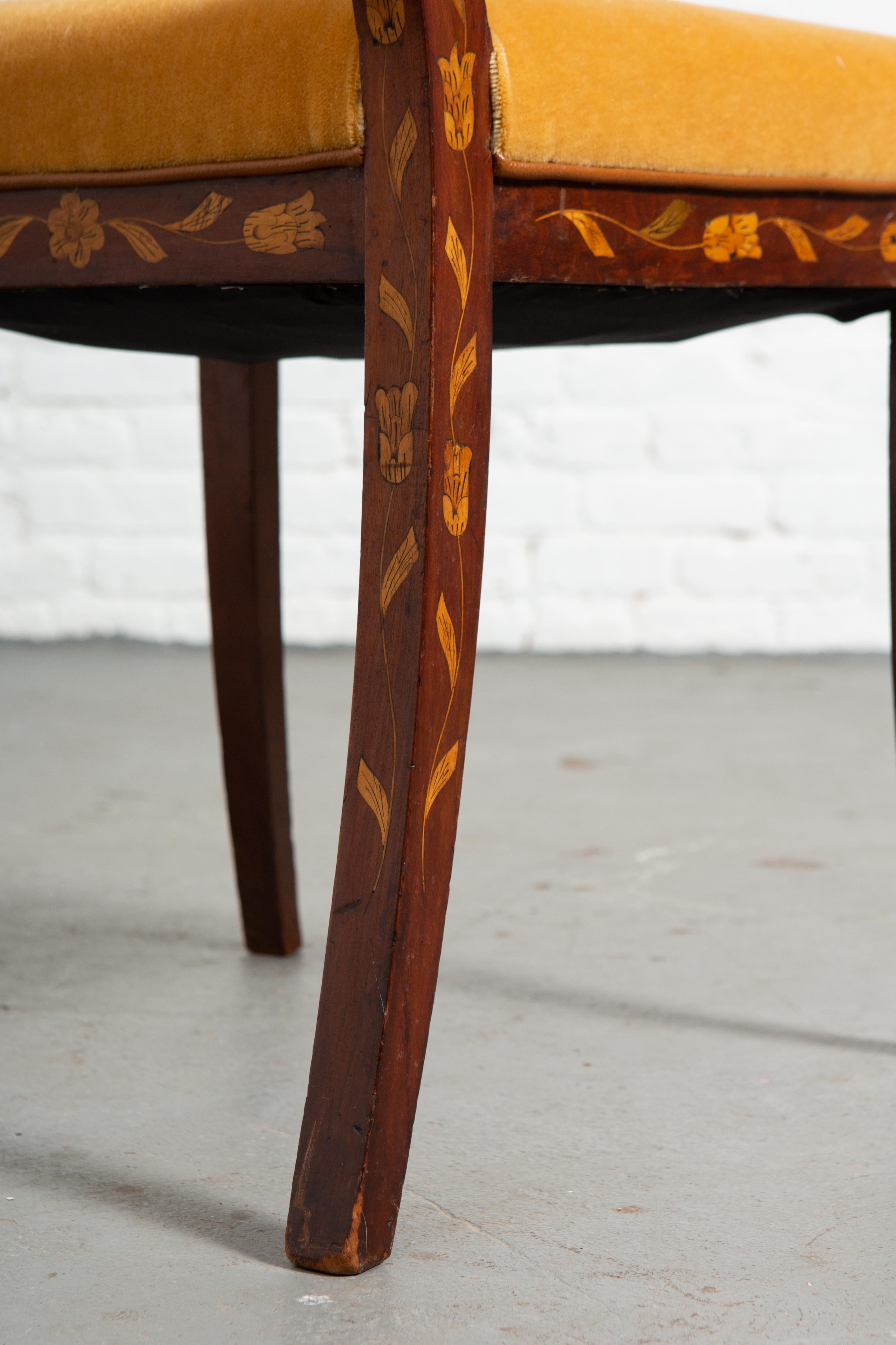 19th Century Dutch Marquetry Side Chair For Sale 1