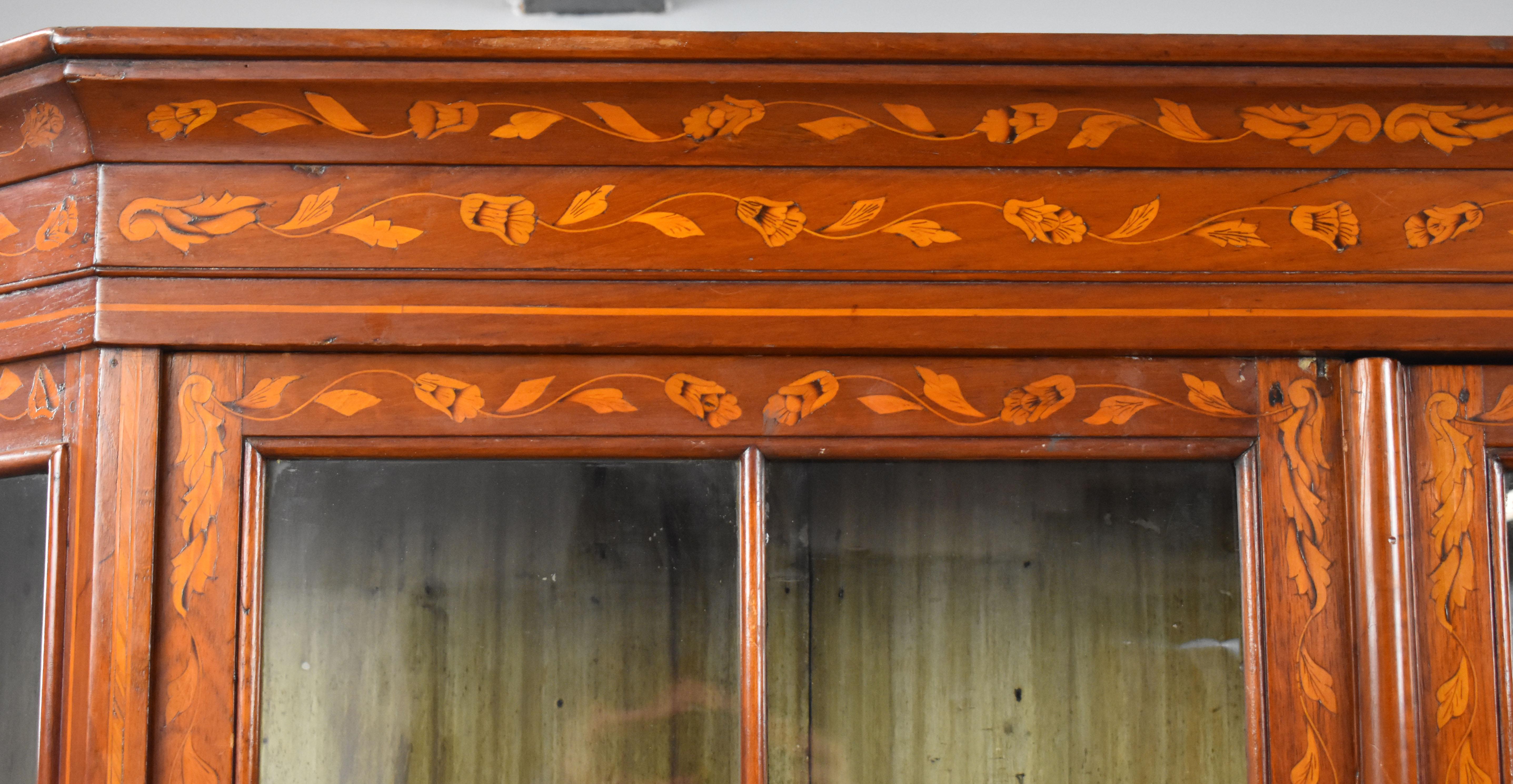 19th Century Dutch Marquetry Vitrine For Sale 8