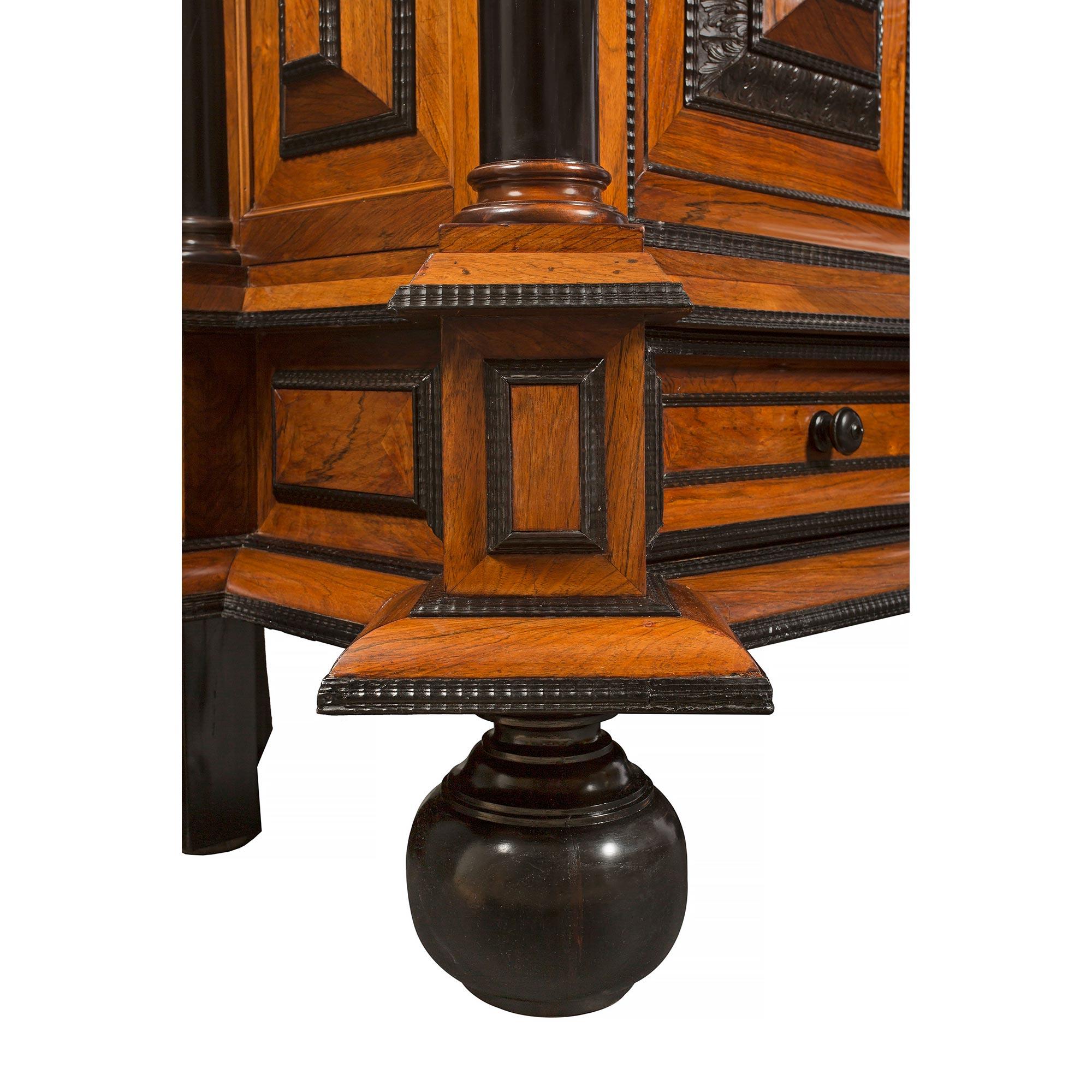 19th Century Dutch ‘Meubles À Coussins’ Ebony And Walnut Kussenkast For Sale 5