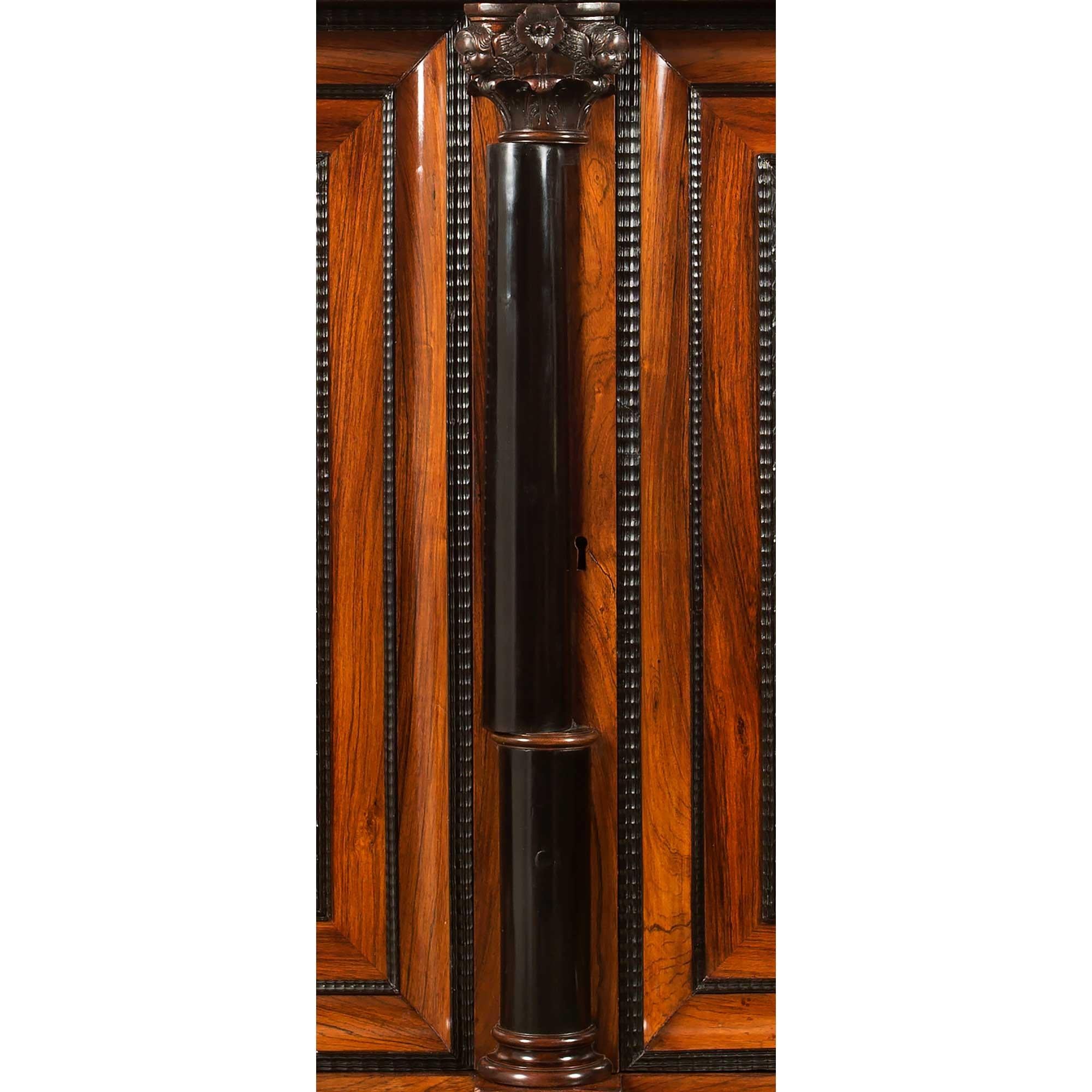 19th Century Dutch ‘Meubles À Coussins’ Ebony And Walnut Kussenkast For Sale 6