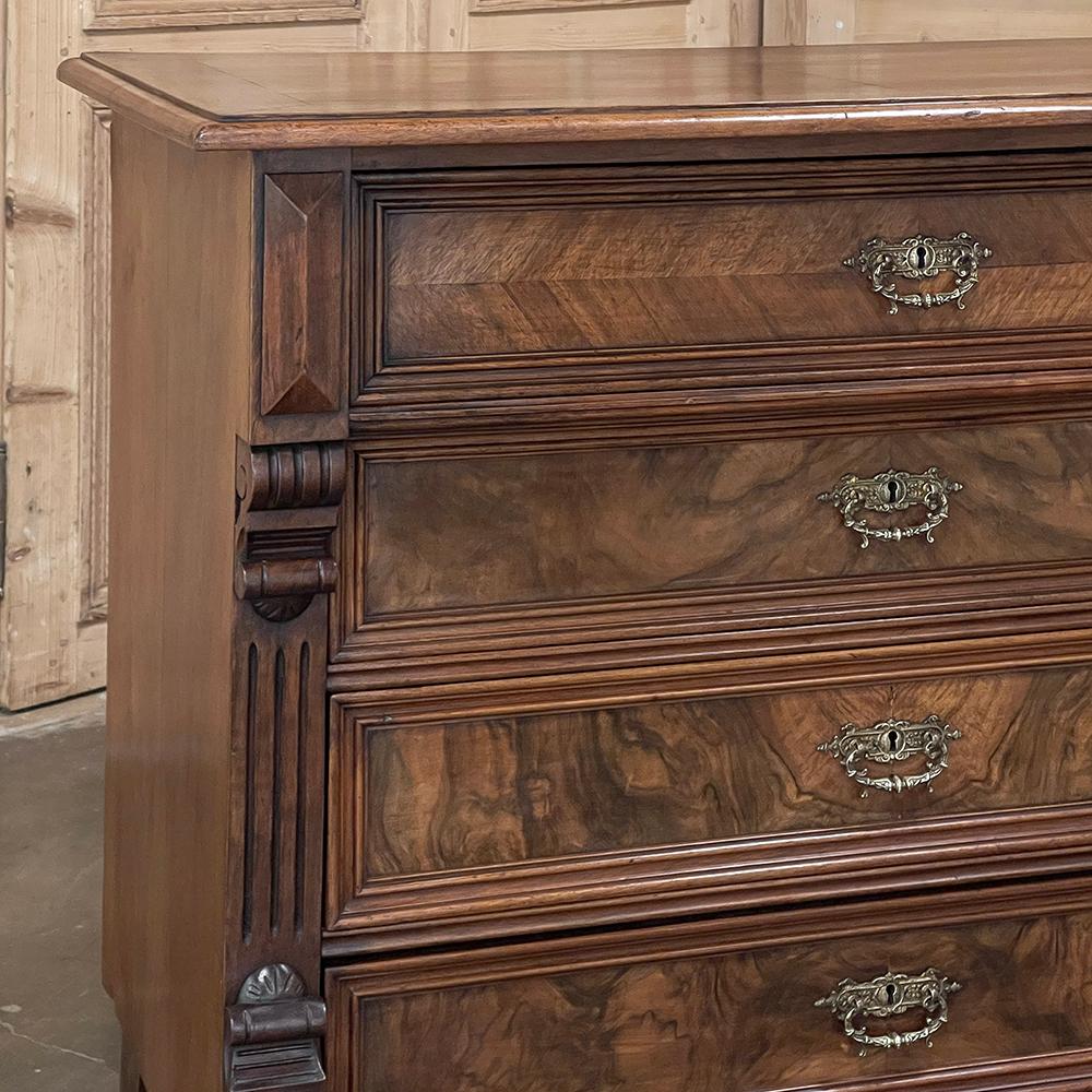 19th Century Dutch Neoclassical Chest of Drawers with Burl Walnut For Sale 4