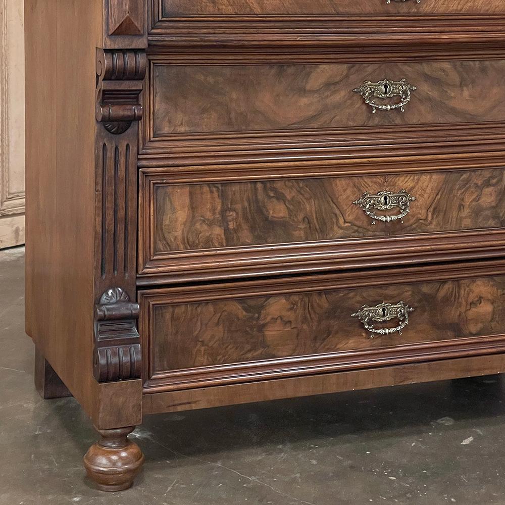 19th Century Dutch Neoclassical Chest of Drawers with Burl Walnut For Sale 5