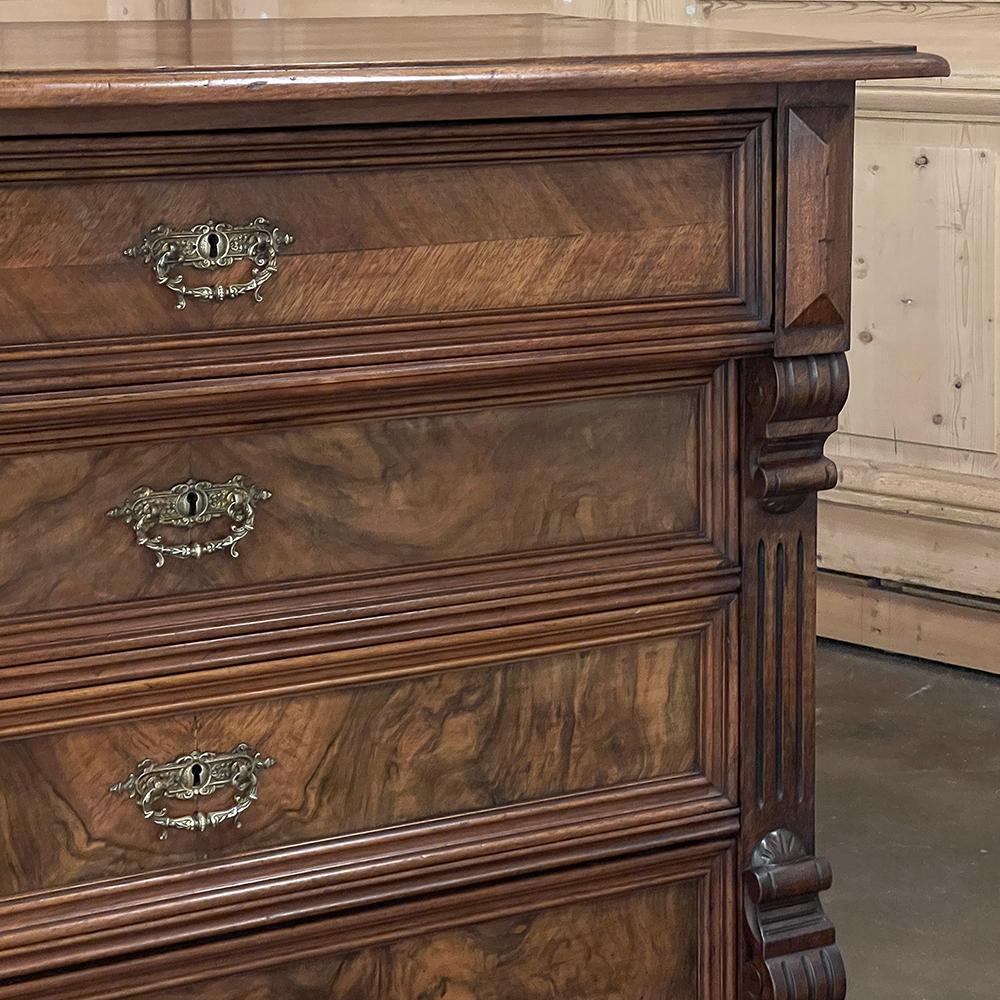 19th Century Dutch Neoclassical Chest of Drawers with Burl Walnut For Sale 6