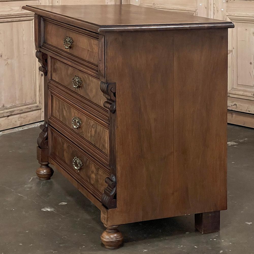 19th Century Dutch Neoclassical Chest of Drawers with Burl Walnut For Sale 8