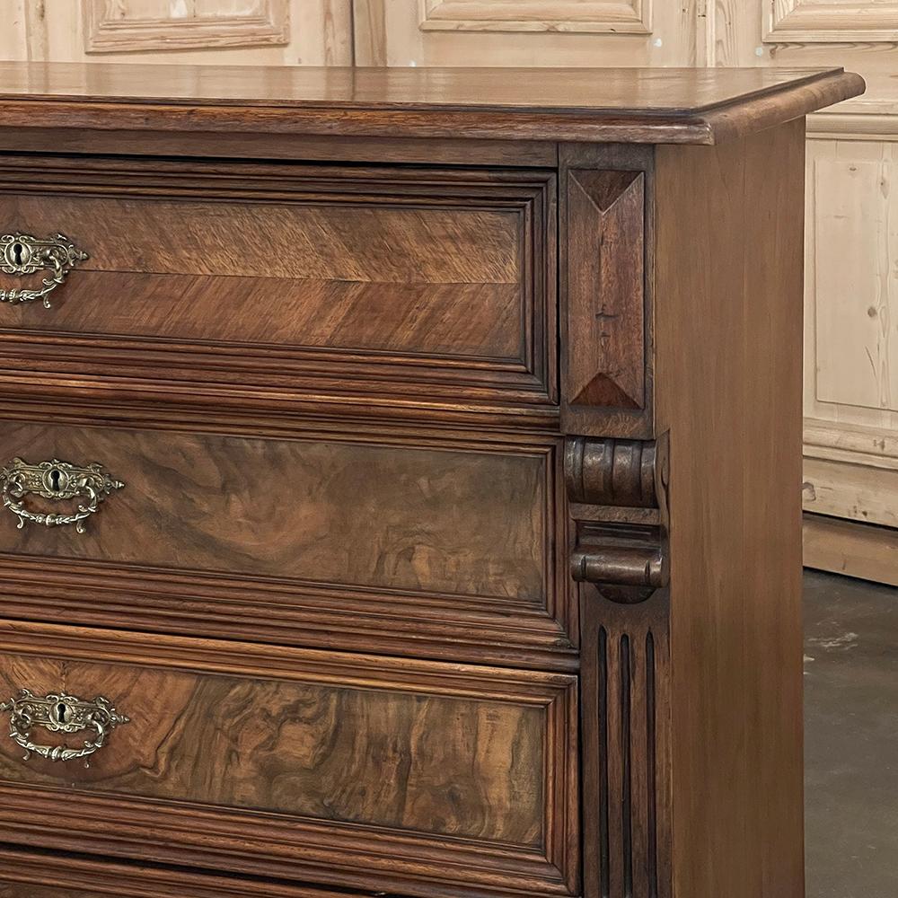 19th Century Dutch Neoclassical Chest of Drawers with Burl Walnut For Sale 9