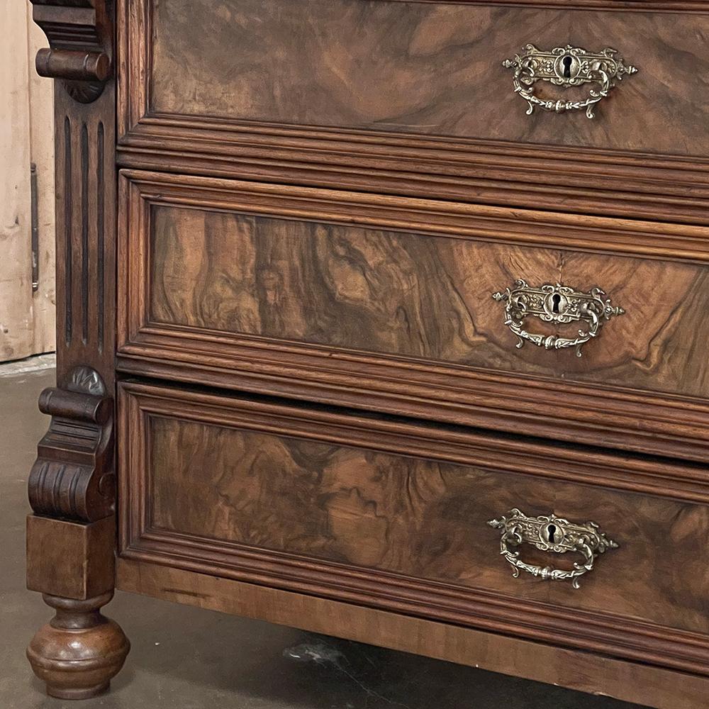 19th Century Dutch Neoclassical Chest of Drawers with Burl Walnut For Sale 12