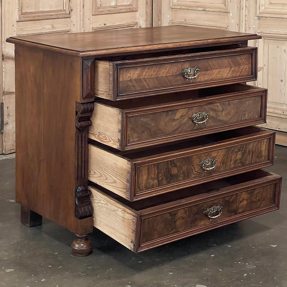 19th Century Dutch Neoclassical Chest of Drawers with Burl Walnut For Sale 2