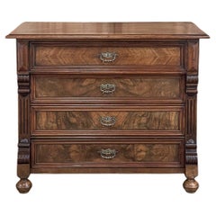 Antique 19th Century Dutch Neoclassical Chest of Drawers with Burl Walnut