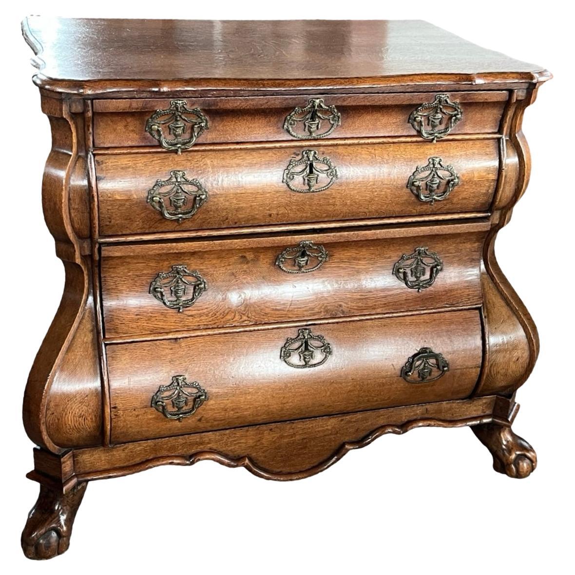 19th Century Dutch Oak Bombay Chest of Drawers / Dresser / Commode