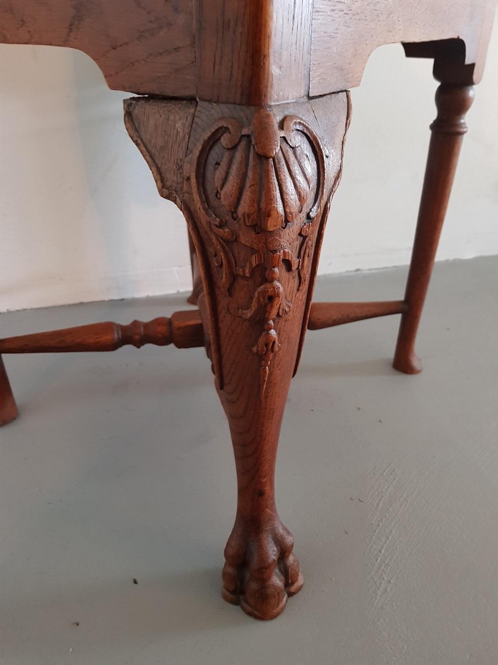 19th Century Dutch Oak Corner Chair with Carvings 2