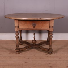 Table de lampe en chêne hollandais du XIXe siècle