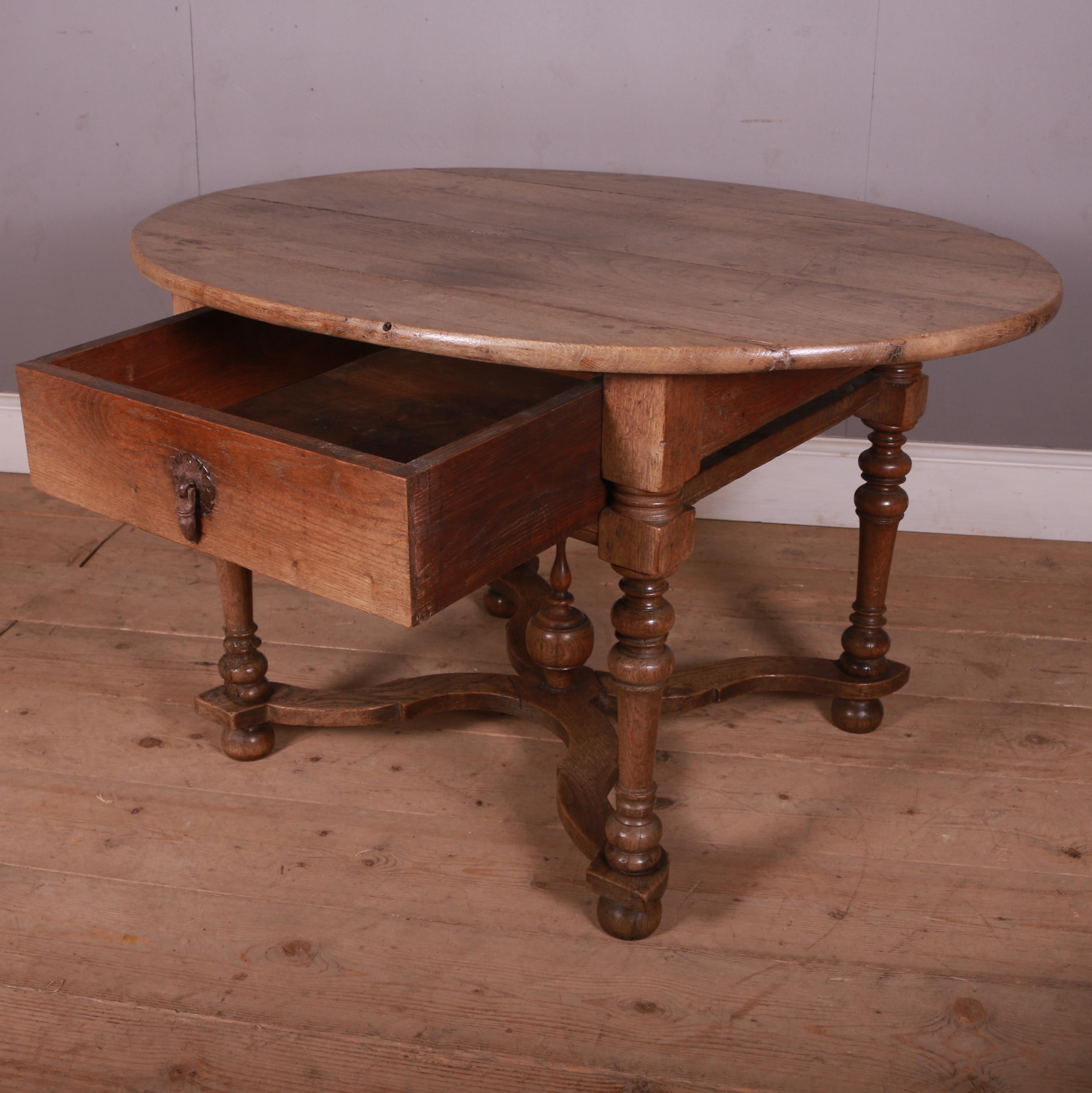 19th Century Dutch Oak Lamp Table 3