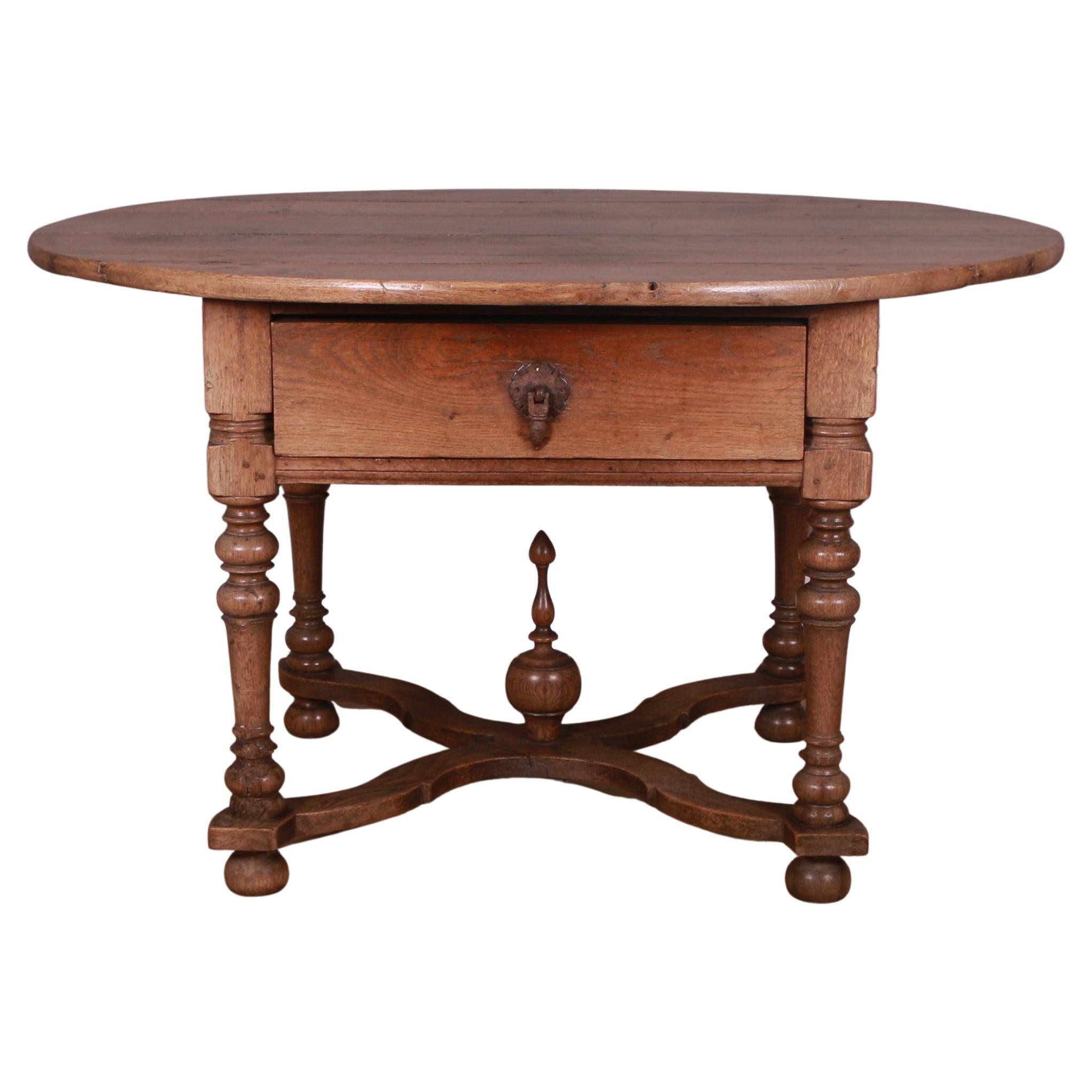 19th Century Dutch Oak Lamp Table