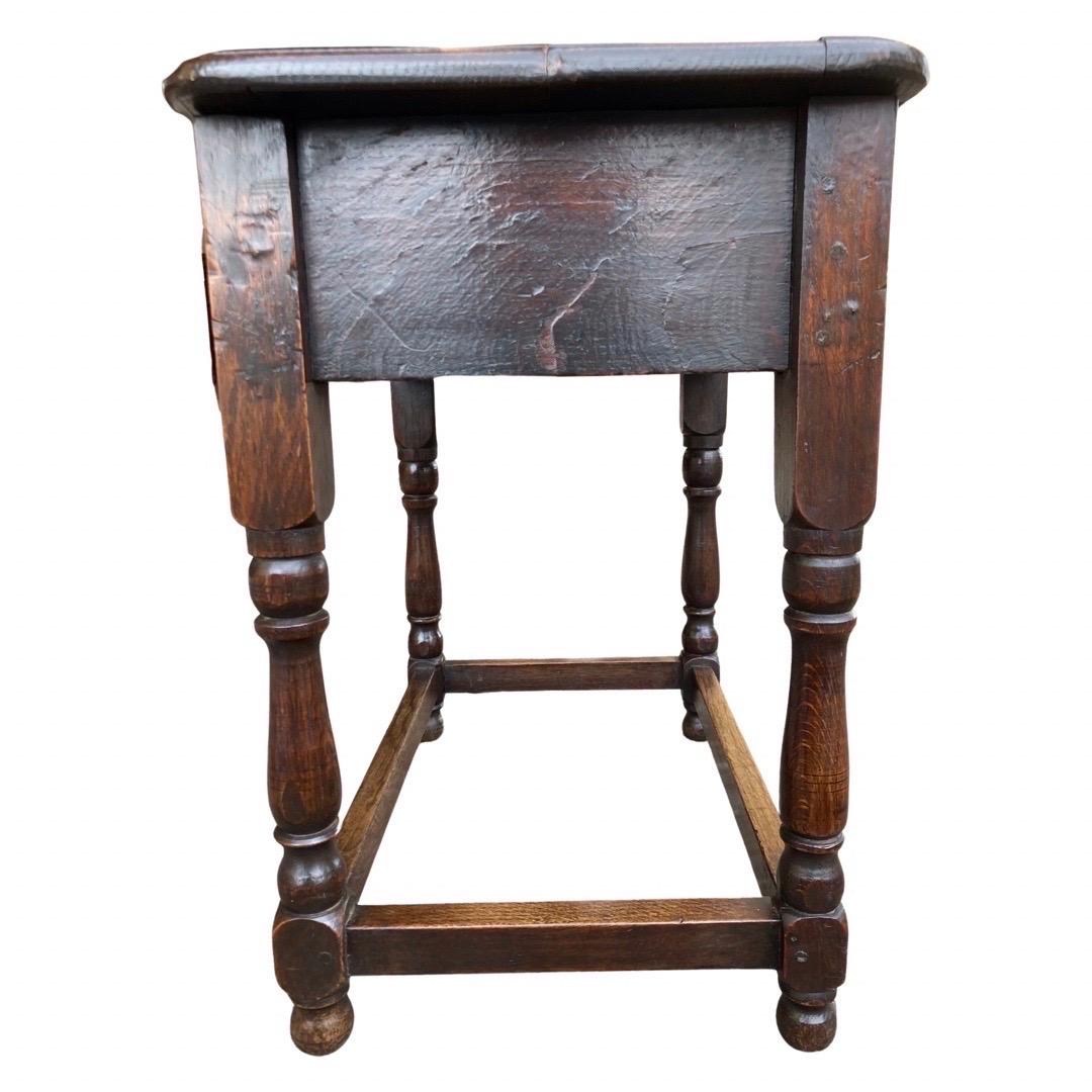 Hand-Crafted 19th Century Dutch Oak Side Table 