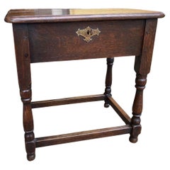 Antique 19th Century Dutch Oak Side Table 