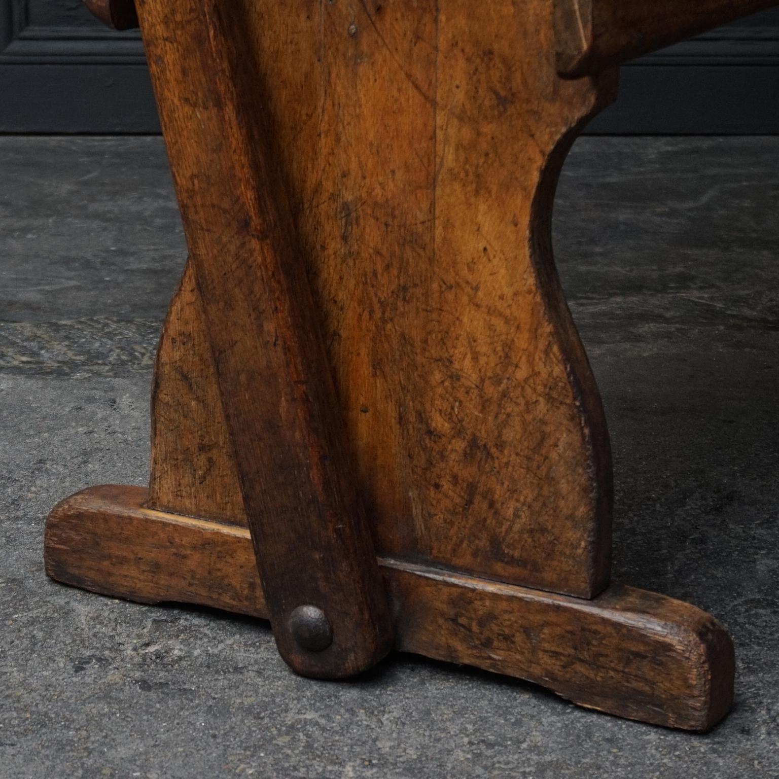 19th Century Dutch Oak Two Way Flip Backrest Bench, Strycsitten, Banc a Tournis For Sale 6