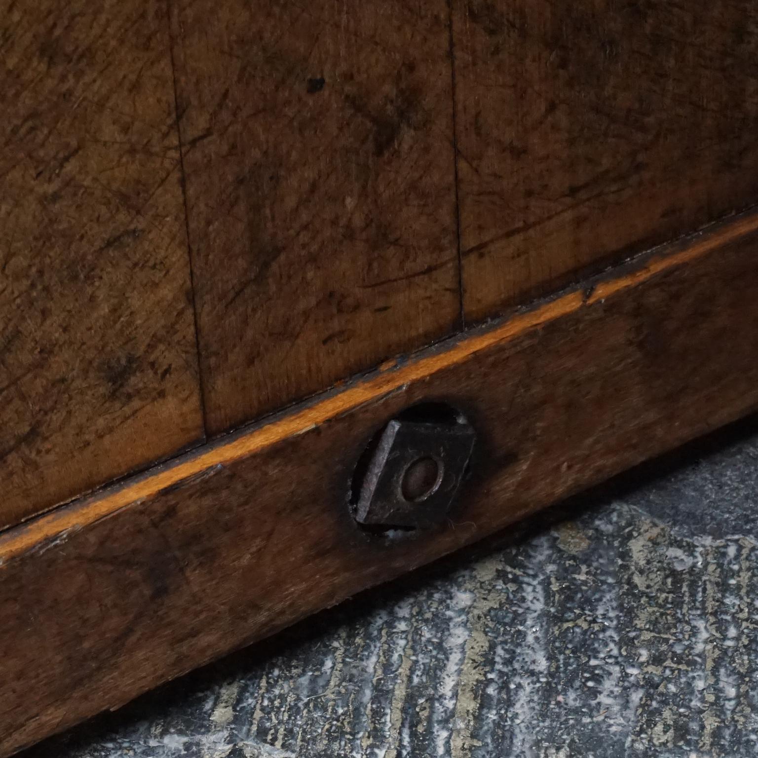 19th Century Dutch Oak Two Way Flip Backrest Bench, Strycsitten, Banc a Tournis For Sale 6