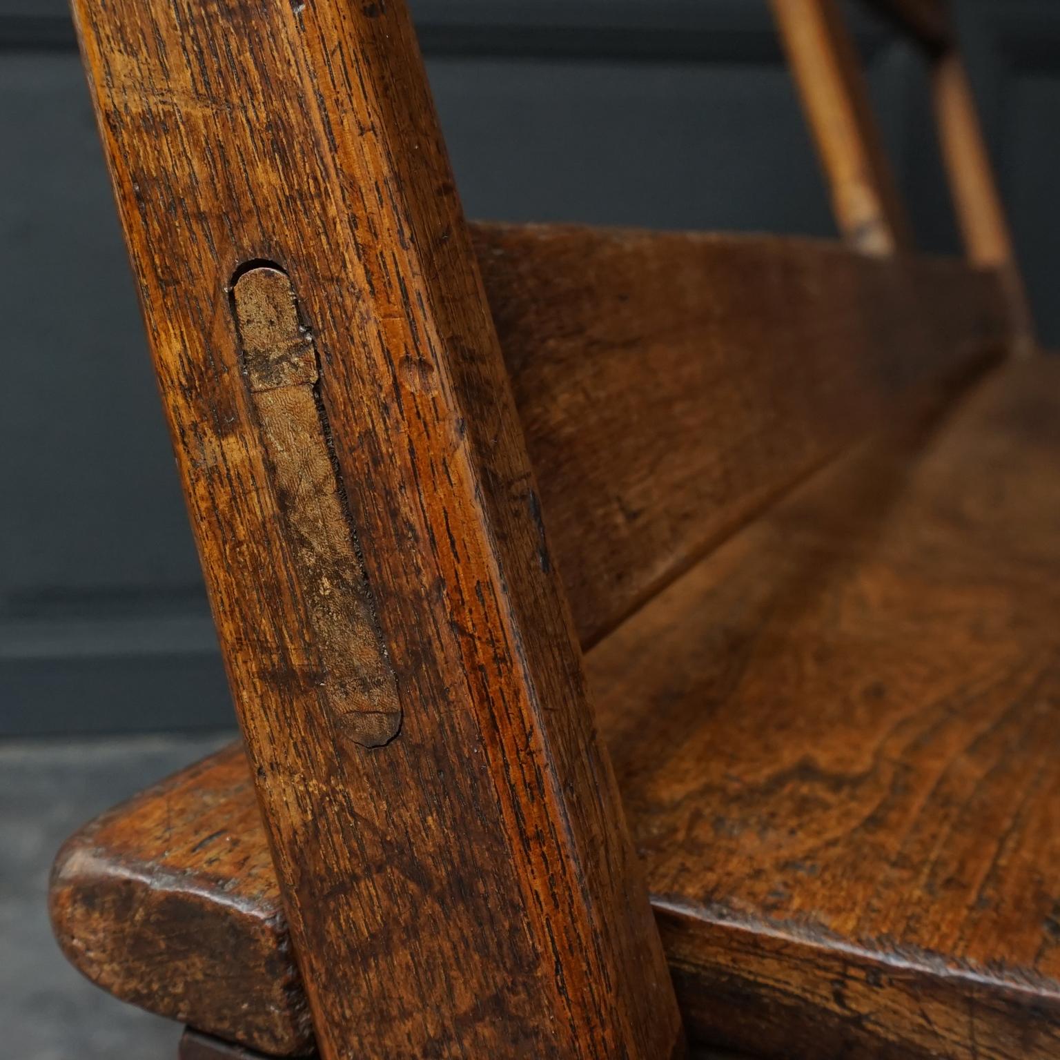 19th Century Dutch Oak Two Way Flip Backrest Bench, Strycsitten, Banc a Tournis For Sale 2