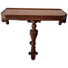 19th Century Dutch Oak Wall Console with Carved Elements 19th Century Dutch Oak Wall Console with Carved Elements