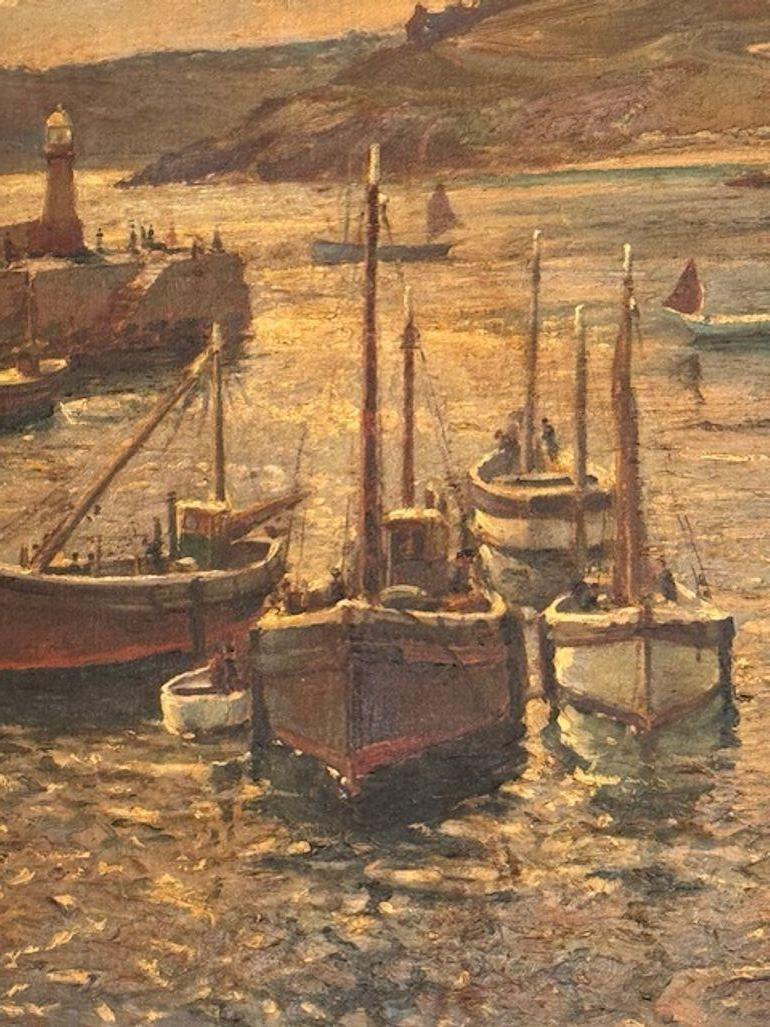 19th Century Dutch Oil on Canvas Painting of a Harbor In Good Condition For Sale In Dallas, TX