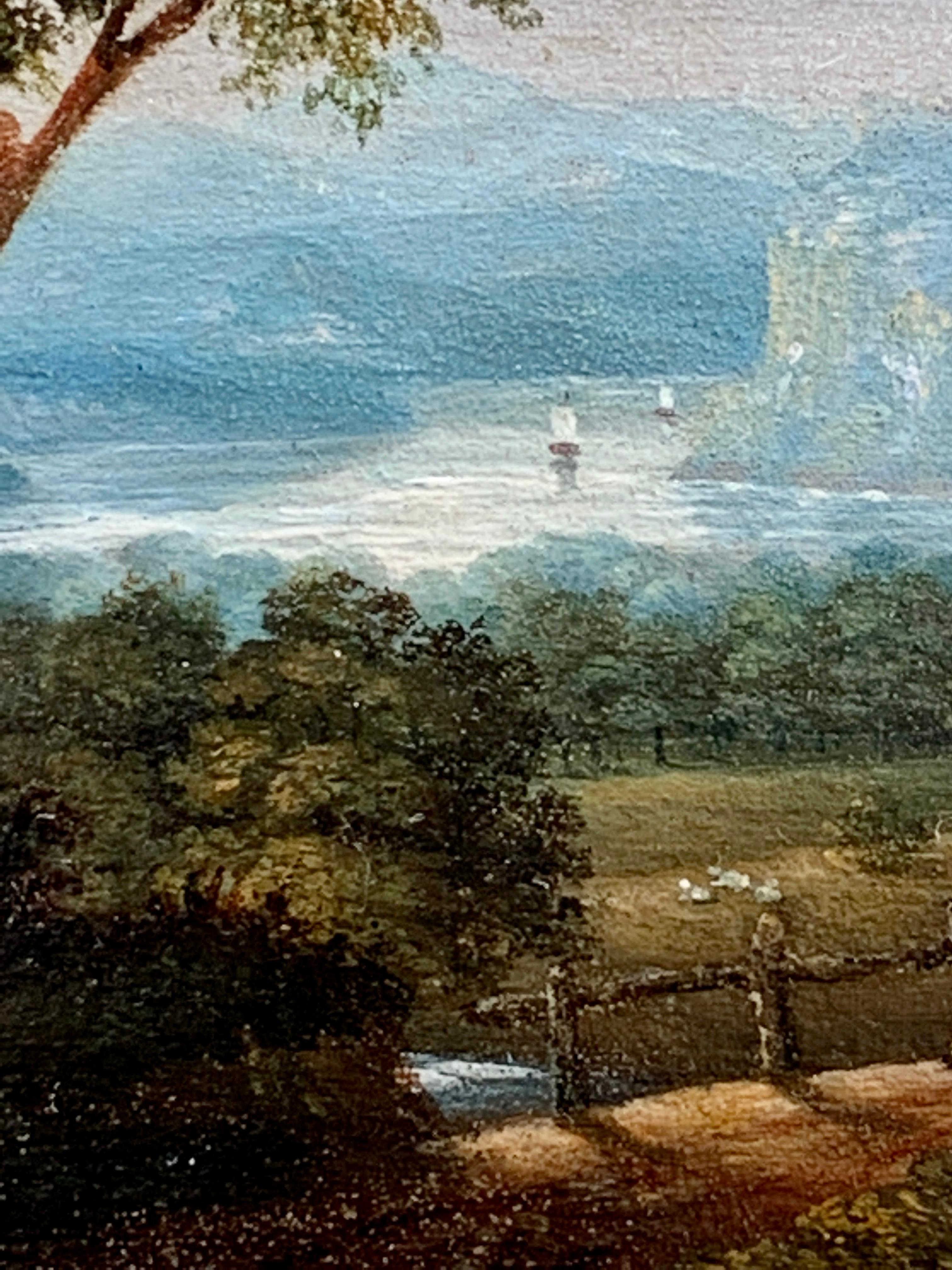 Wonderfully painted Dutch or Flemish Antique early 19th-century landscape. 

This piece has all the quality of the early 19th-century European landscape painters who were so well known for their compositions,  full of interest, and exceptionally