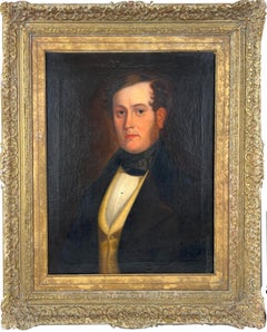 Early 19th Century Portrait of Dutch Man and Woman - Pair - Original Oil on Line