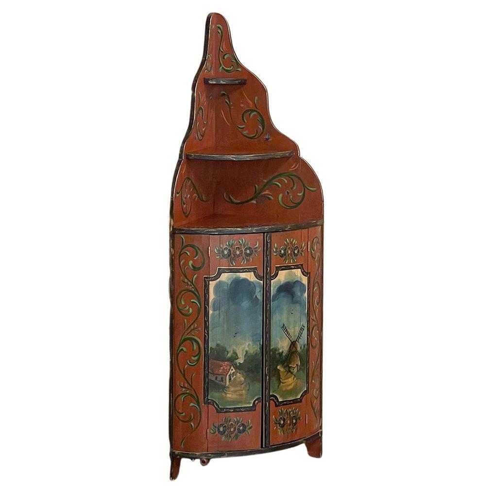 19th Century Dutch Painted Corner Cabinet