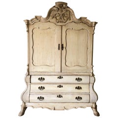 Antique 19th Century Dutch Painted Oak Cabinet