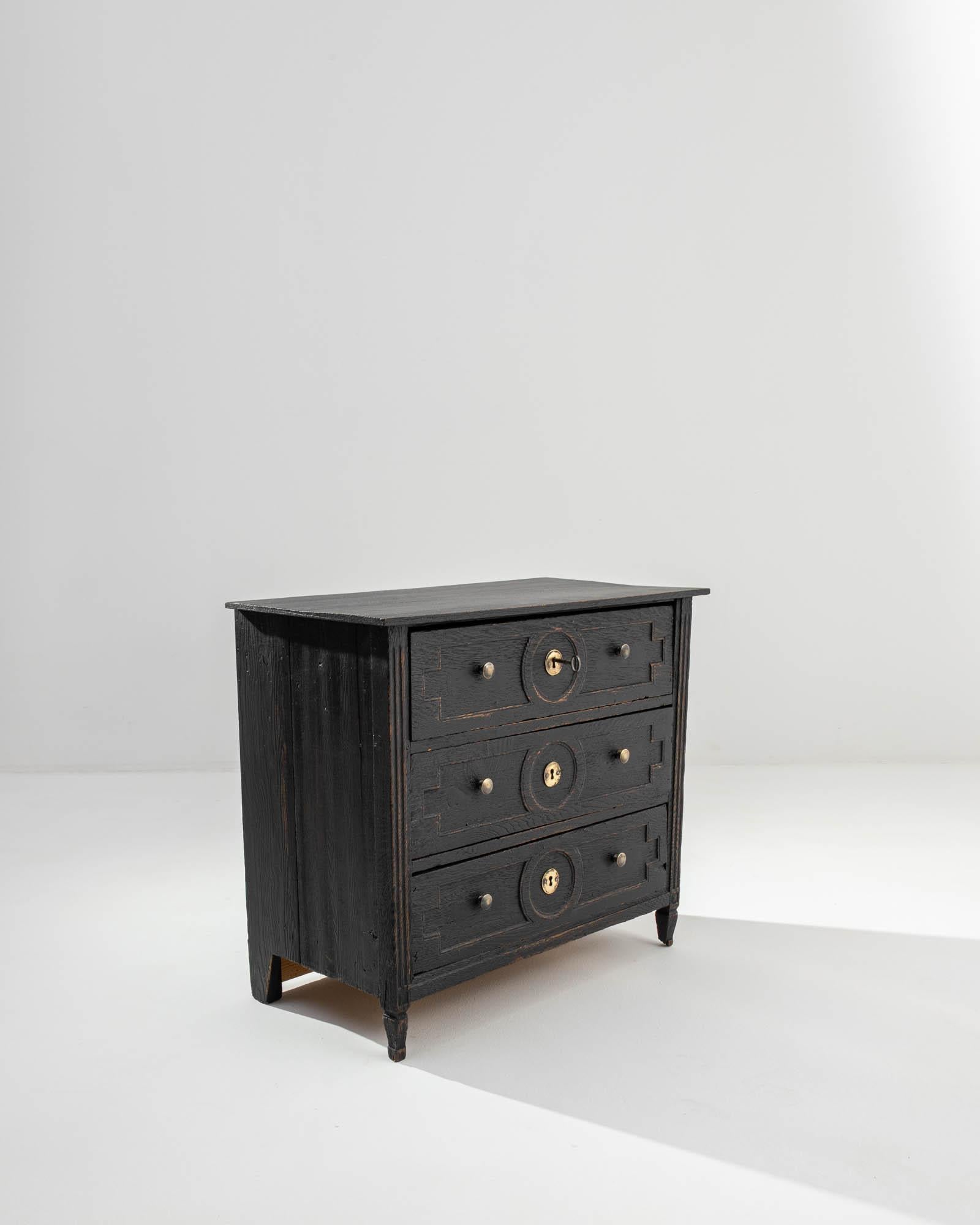 Wood 19th Century Dutch Petite Chest of Drawers