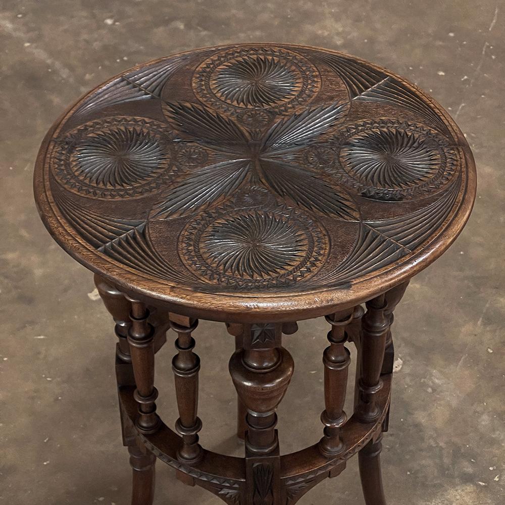 19th Century Dutch Renaissance Carved Lamp Table, End Table 4