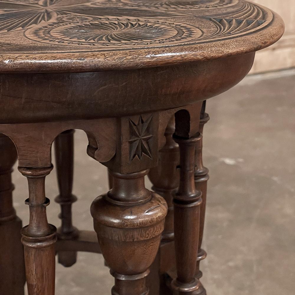 19th Century Dutch Renaissance Carved Lamp Table, End Table 9