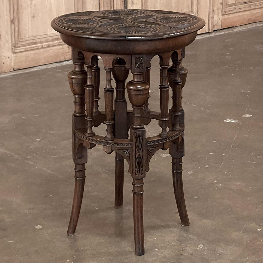 Renaissance Revival 19th Century Dutch Renaissance Carved Lamp Table, End Table
