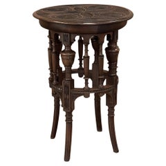 Antique 19th Century Dutch Renaissance Carved Lamp Table, End Table