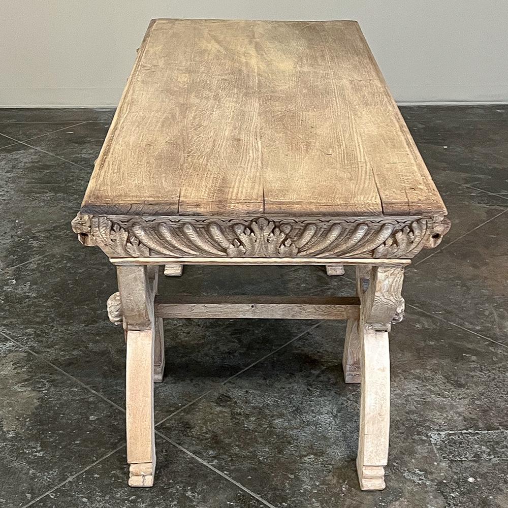 Brass 19th Century Dutch Renaissance Desk ~ Writing Table For Sale