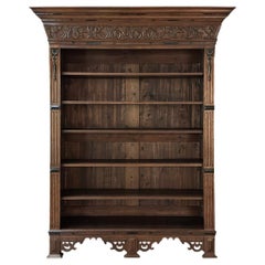 Antique 19th Century Dutch Renaissance Open Bookcase