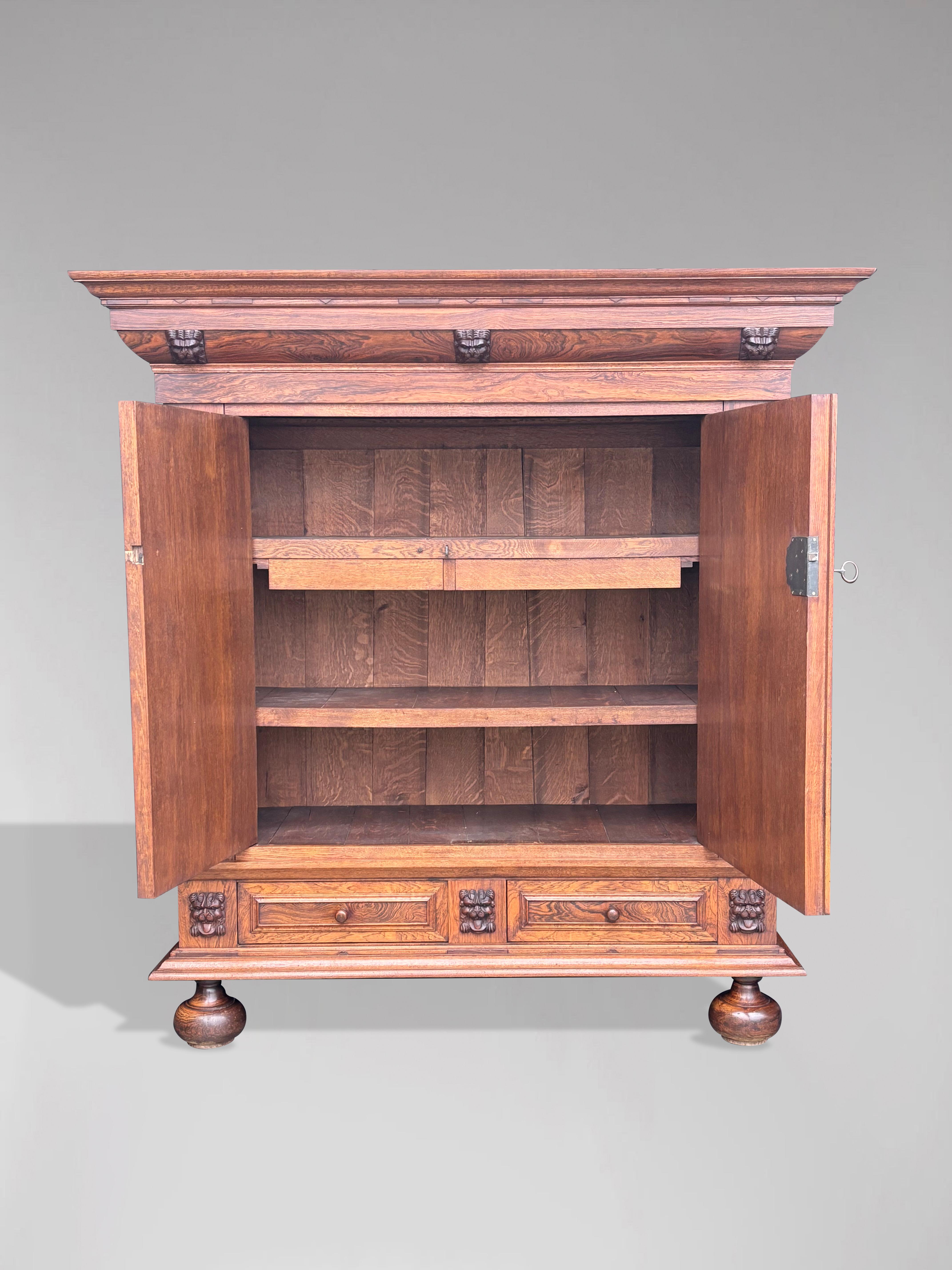 19th Century Dutch Renaissance Rosewood Cabinet For Sale 1