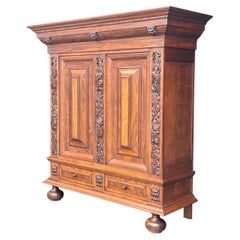 Antique 19th Century Dutch Renaissance Rosewood Cabinet