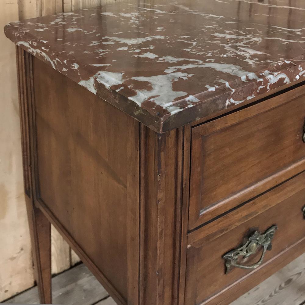 19th Century Dutch Rouge Marble Top Walnut Commode 1