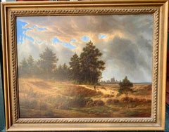 Used 19th century Dutch / European school, man out in a landscape with his dog