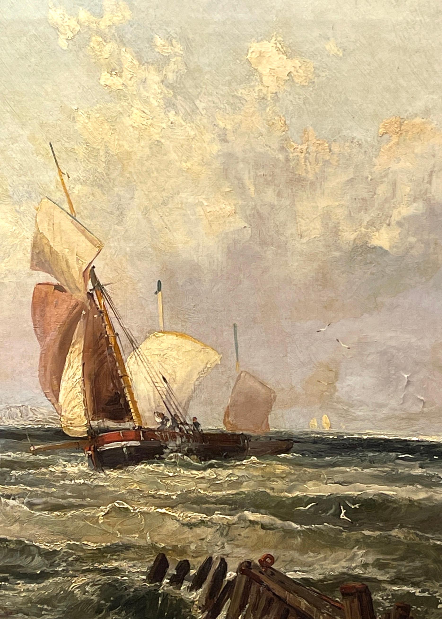 19th Century Dutch Seascape by Hendrik Daniël Eckelboom For Sale 2